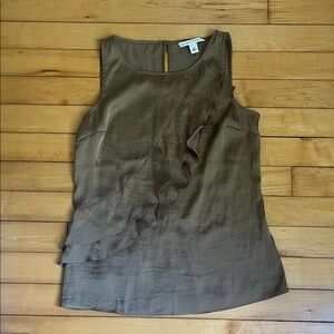 Banana Republic Olive Green Ruffle Sleeveless Top